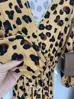 Vestido M.Longa - Liso e Animal Print - Viscolinho - comprar online