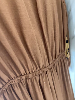 Vestido M.Longa - Liso e Animal Print - Viscolinho - Vestorelli