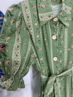 Chemise - Botões Floral Viscolinho - comprar online