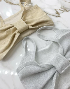 Cropped Laço Lurex - Alcinha