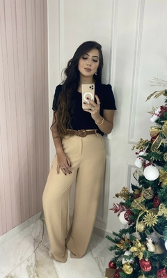 Calça Pantalona Lisa - Crepe Duna - comprar online
