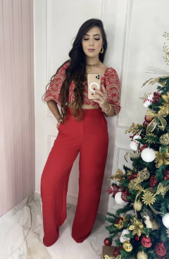 Calça Pantalona Lisa - Crepe Duna - loja online