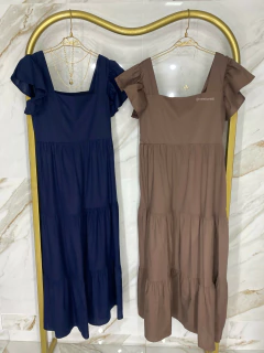 Vestido Babados- Colors Tricoline