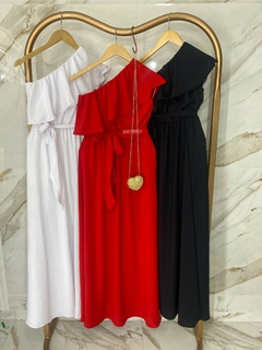 Vestido Babados com Faixa- Longo