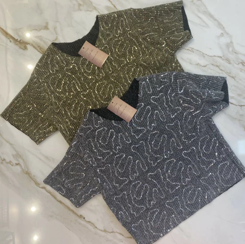 Blusa Paetê - Manguinha