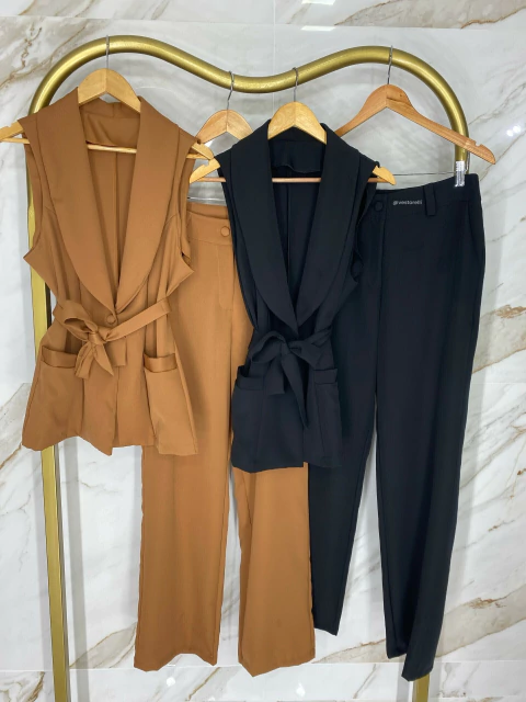 Conjunto Alfaiataria- Colete com Faixa + Calça