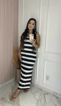 Vestido Comfy Listrado - Regata - loja online