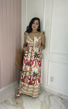 Vestido Alça Babados - Estampado - Vestorelli