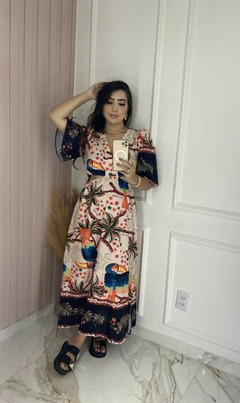 Vestido Abertura Lateral - Estampado - loja online