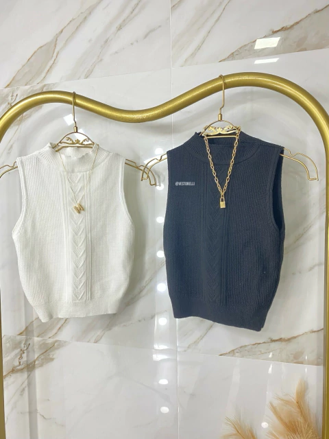 Regata Colete Detalhes -Tricot Modal