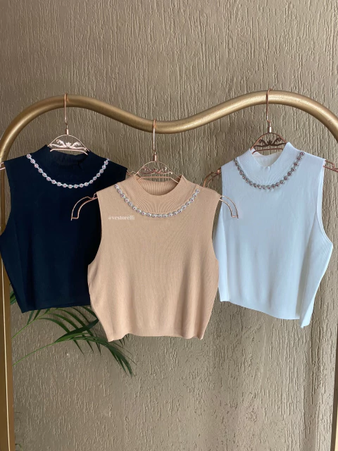 Regata Tricot Importado- Pedraria