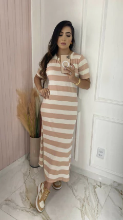 Vestido Comfy Listrado -Manguinha na internet