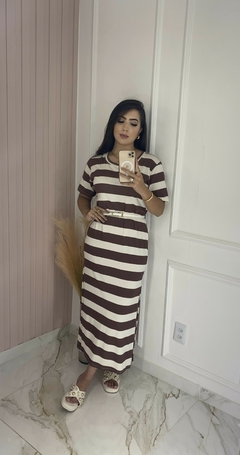 Imagem do Vestido Comfy Listrado -Manguinha