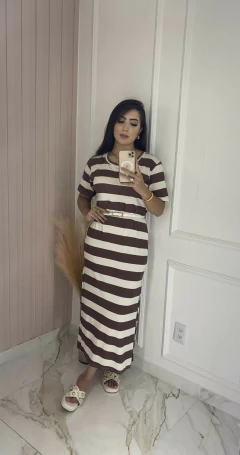 Imagem do Vestido Comfy Listrado -Manguinha