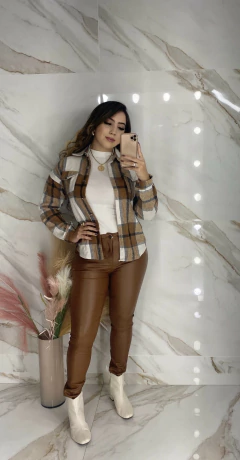 Jaqueta Flanelada Xadrez- Marrom - loja online