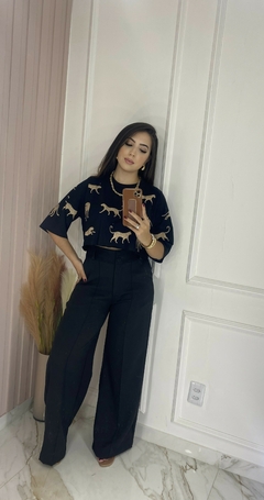 Cropped Leopardo - 100 % ALGODÃO - Vestorelli