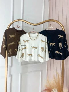 Cropped Leopardo - 100 % ALGODÃO