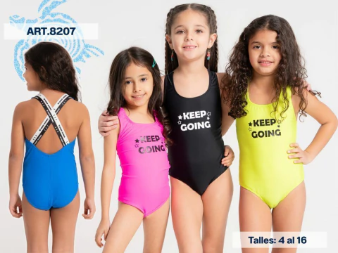 Malla entera de nena calidad viento y olas Art.8207