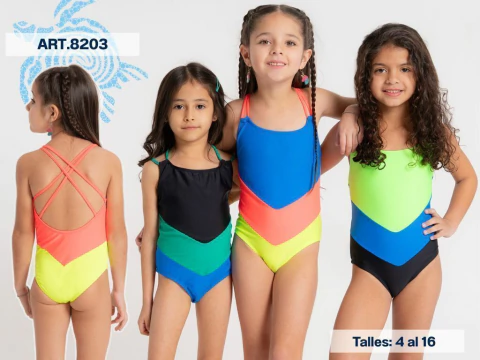 Malla entera de nena calidad viento y olas Art.8203