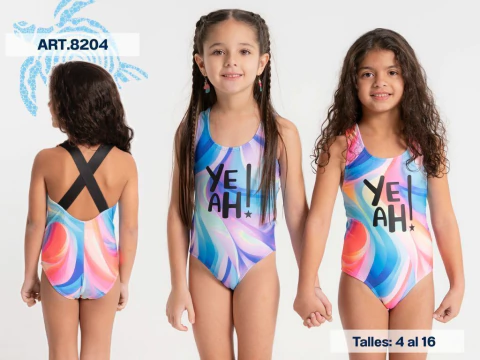 Malla entera de nena calidad viento y olas Art.8204