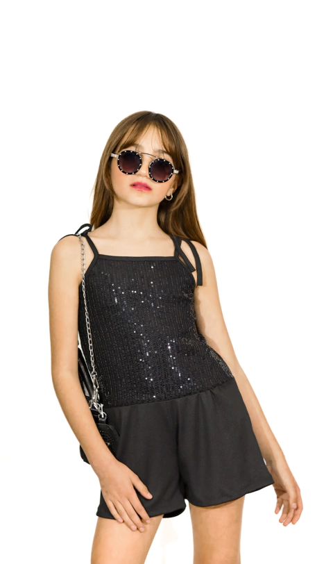 Mono de morley con lentejuelas bordadas