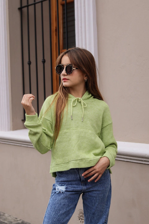 Buzo tejido con capucha de lanilla Brash premium (art. 407)