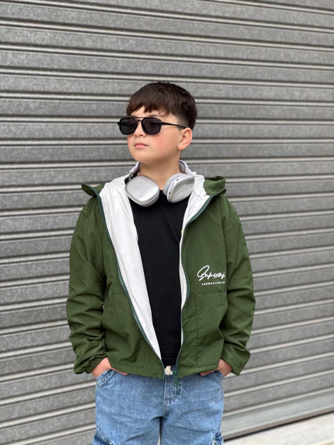 Campera rompevientos de varon en tela de parachute forrado en algodon premium