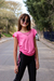 Remera con volados y accesorios de cadenita - Core Kids