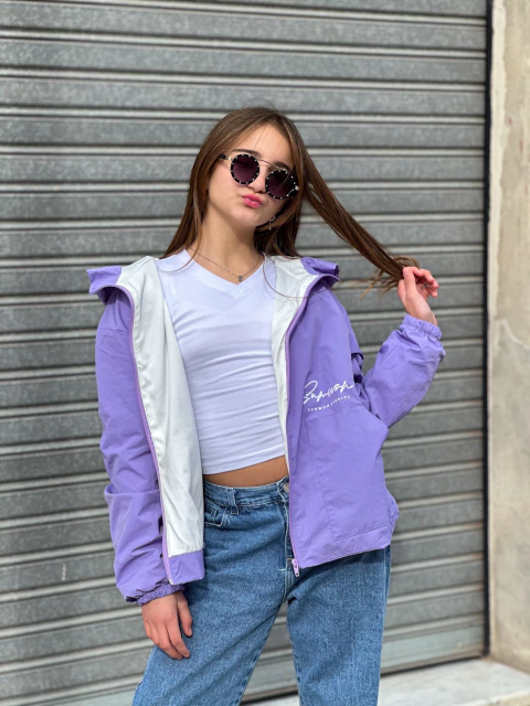 Campera rompevientos de nena en tela de parachute forrado en algodon premium - comprar online