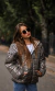 Campera de abrigo foil animal print de nena con piel (art.607)