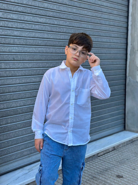 Camisa manga larga lisa calidad premium de varon