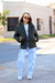 Campera lisa con bolsillos plaque con piel por dentro de nena - Core Kids