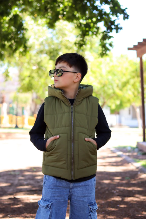 Chaleco liso con piel por dentro de VARON - comprar online