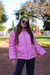 Campera lisa con bolsillos plaque con piel por dentro de nena en internet