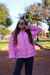 Campera lisa con bolsillos plaque con piel por dentro de nena - comprar online