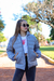 Campera lisa con bolsillos plaque con piel por dentro de nena