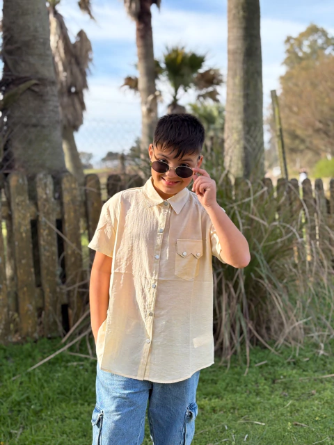 Camisa importada lisa con botones metalicos super fresca ART.39205 en internet