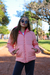 Campera lisa con bolsillos plaque con piel por dentro de nena