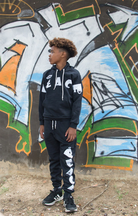 ¡QUEDAN POCOS APURATE! conjunto frisado de varon P E A C E (buzo + pantalon)