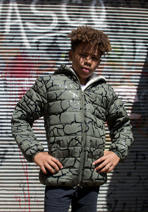campera foil rayo con piel por dentro de varon art. 703