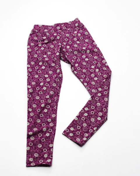 CALZA DE ALGODON Y LYCRA FLORCITAS