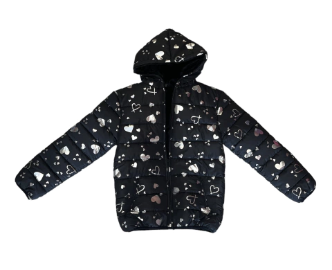 campera de abrigo foil corazon de nena con piel por dentro