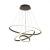 Kit Lustre Pendente 3 Aros Preto LED 70W 3 Temperaturas de Cor Bivolt Luminária Elegante