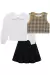 Conjunto Infantil Menina Saia Colete e Blusa Infanti - comprar online