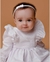 Vestido batizado e Daminha Manga Longa Babados Bebê Papilloo