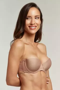 Corpiño strapless de microfibra