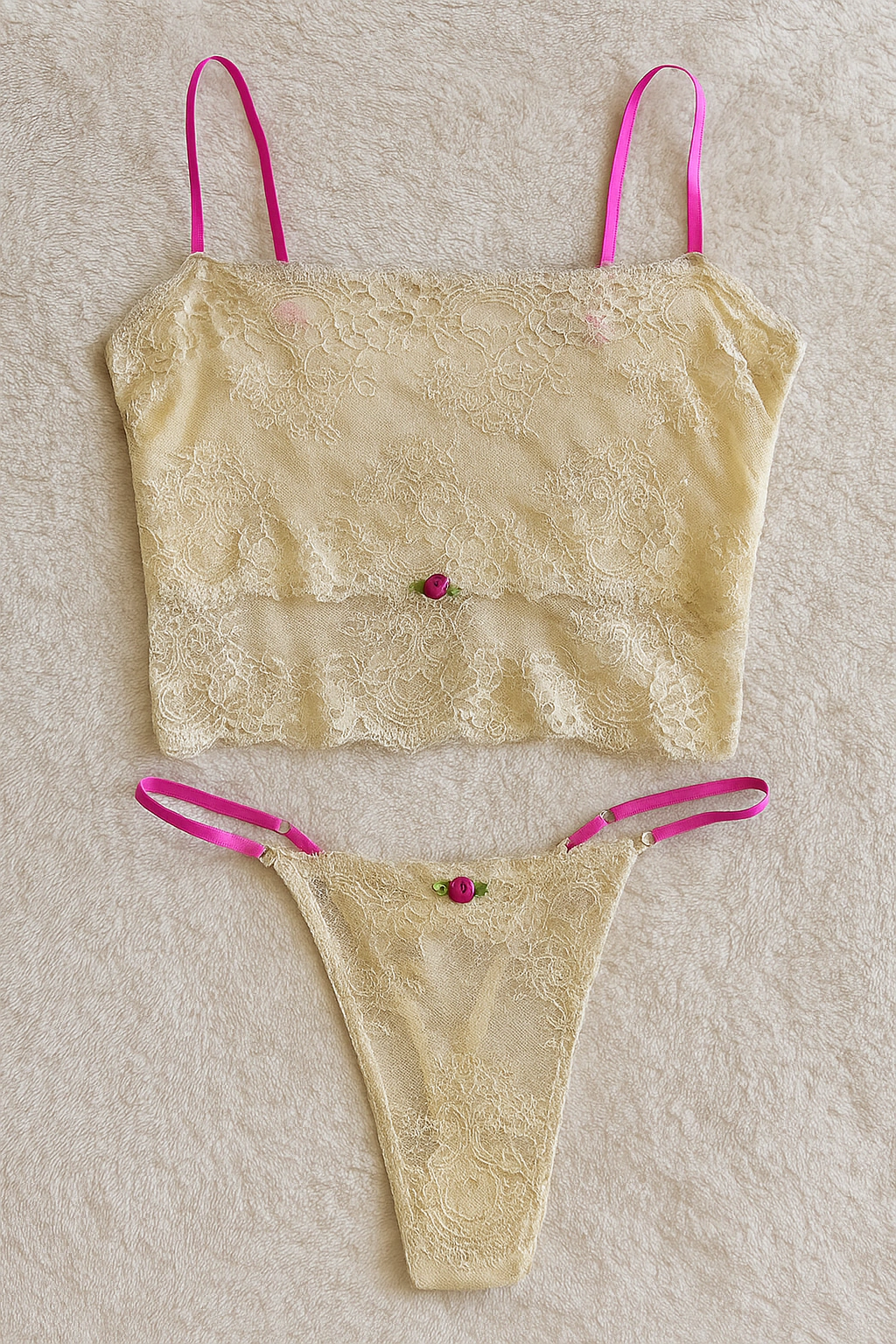 Conjunto encaje bando y less - Constanza Vercelli