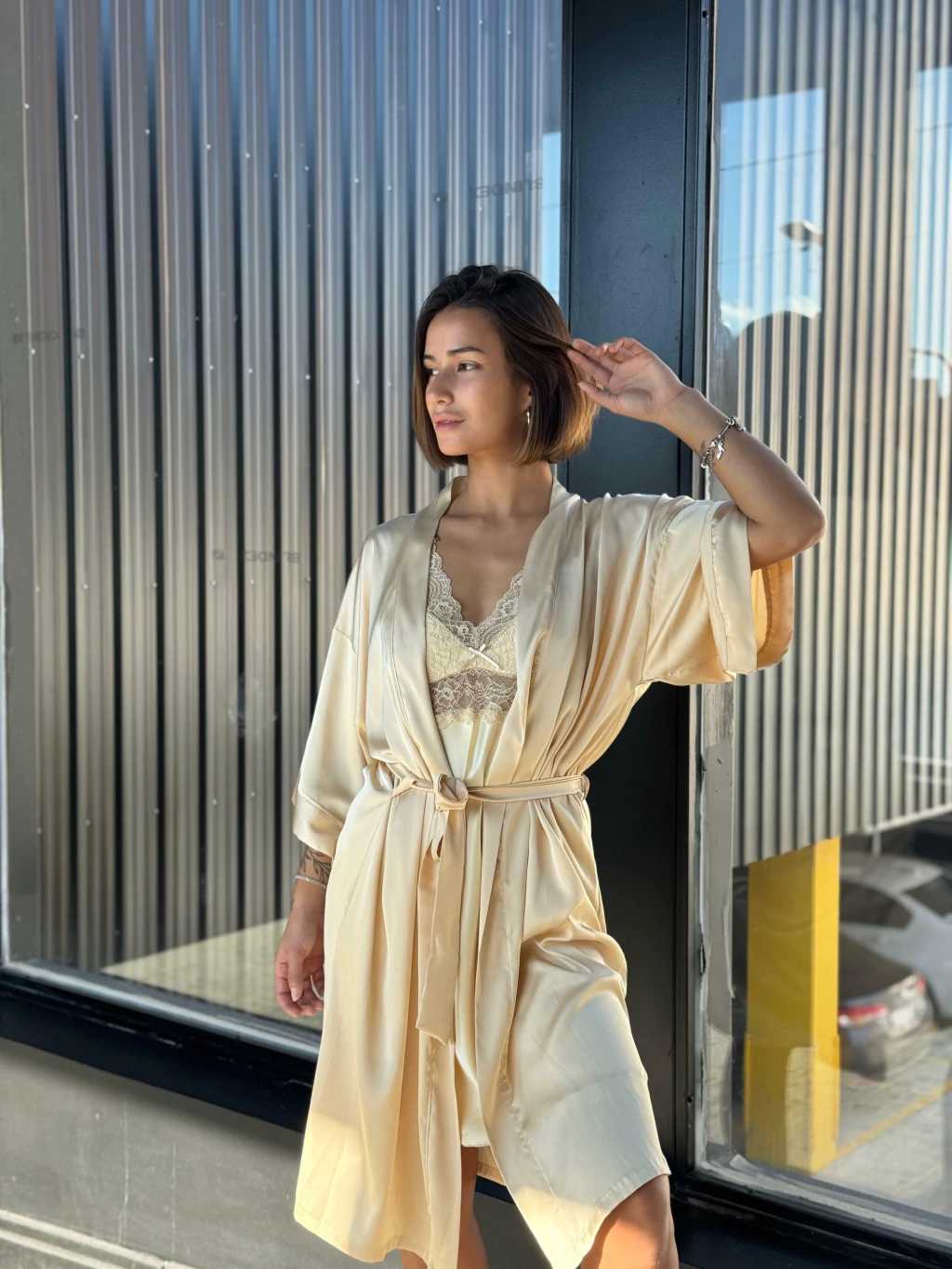 kimono liso gold - constanza vercelli