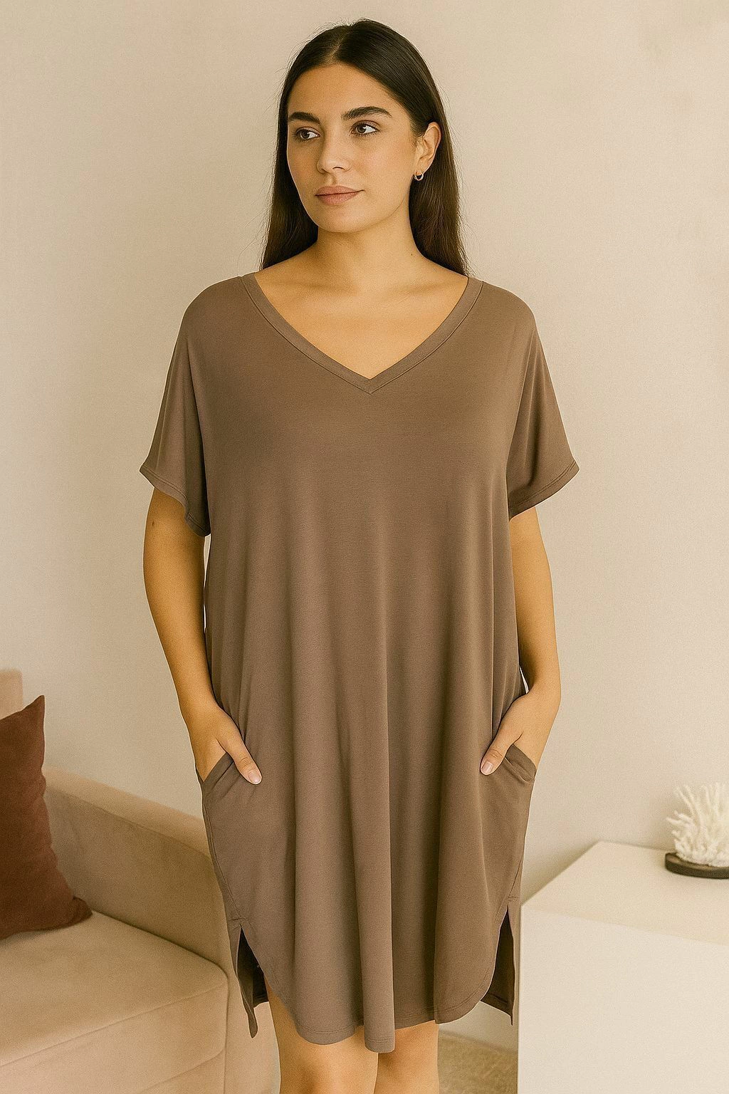 Camisola viscosa marrón - Constanza Vercelli