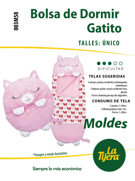 Molde Bolsa de dormir gatito